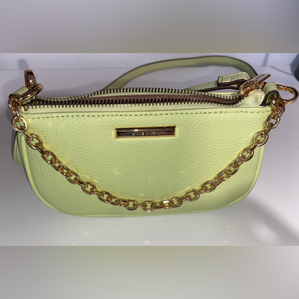 Anne Klein Light Green Shoulder Bag with Gold Chain